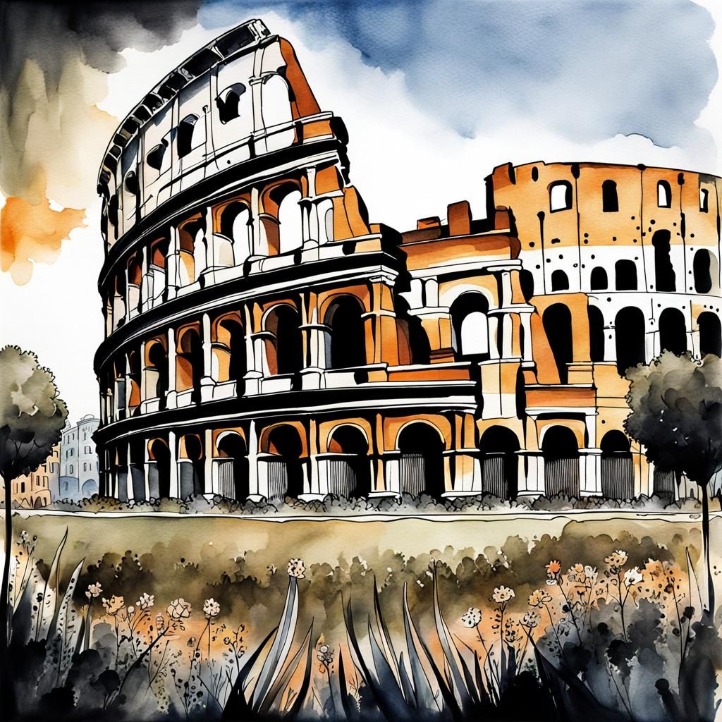 Colosseum in Rome on a Sunny Day