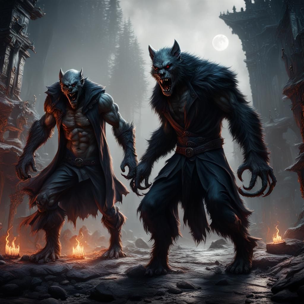 Werewolf and Vampire Fantasy Concept Art