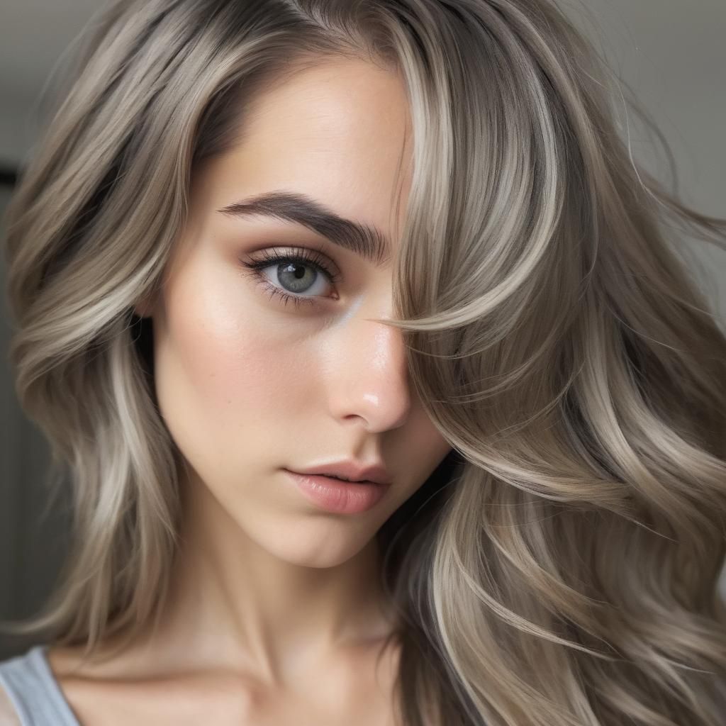 Portrait with Hair Covering One Eye