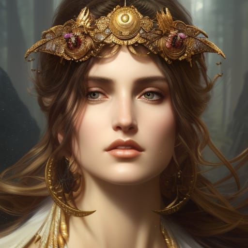 Artemis: Goddess of the Wilderness, Hyperdetailed Portrait