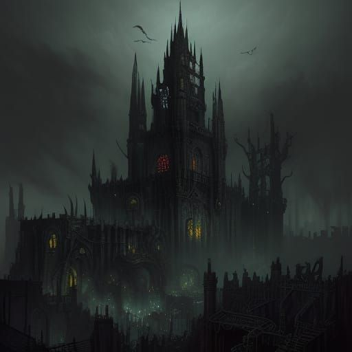 Twisted Dark Fantasy Metropolis