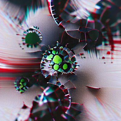 Abstract Virus Cell Structure in Vibrant Colors