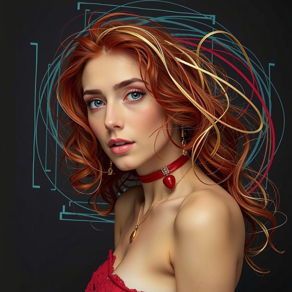 Abstract Swirls of Intense Red Hues