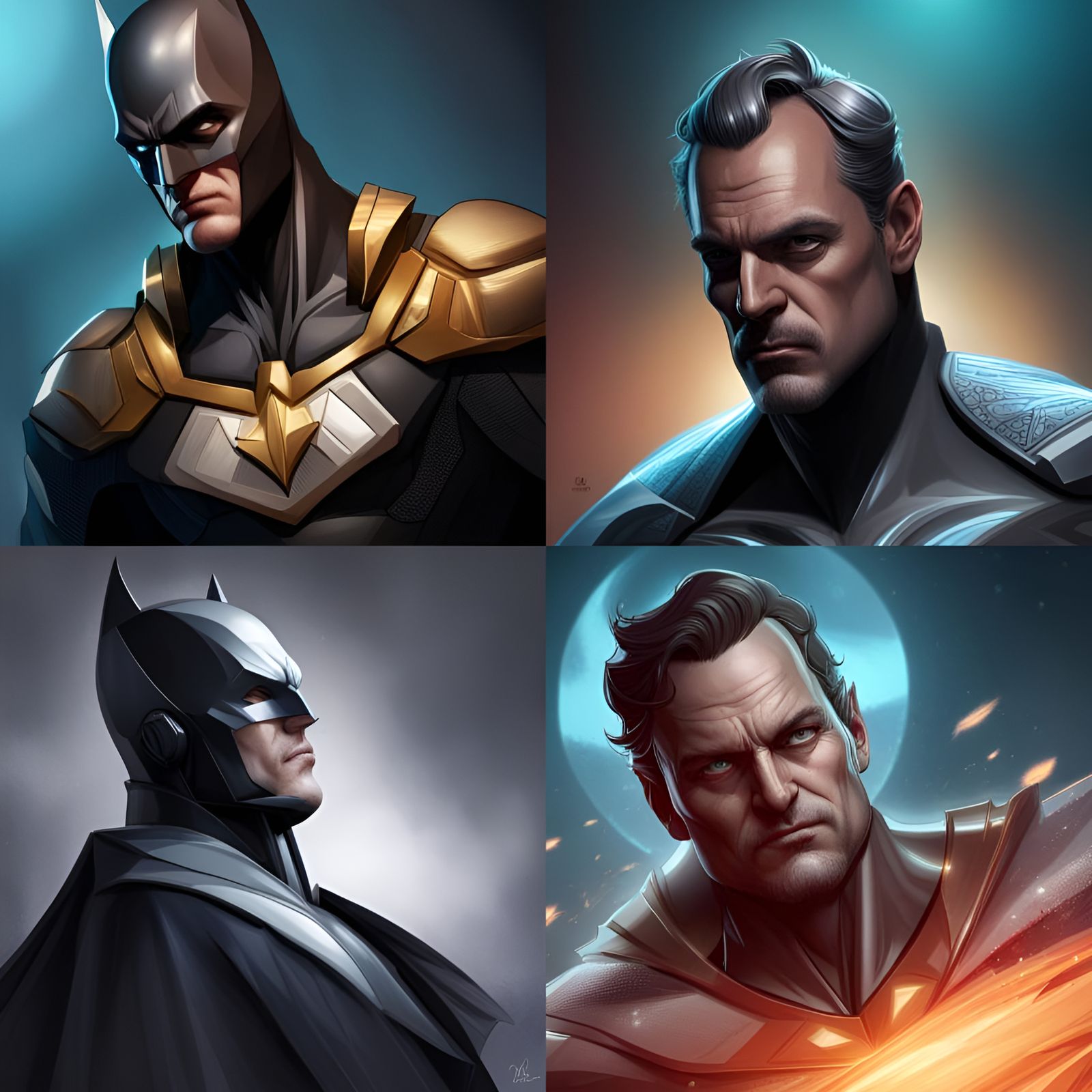 Hyperdetailed Batman Portrait in Art Nouveau Style