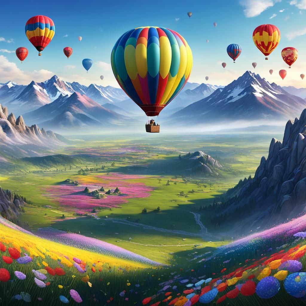 Breathtaking Balloon Ride Over Mountain Ranges