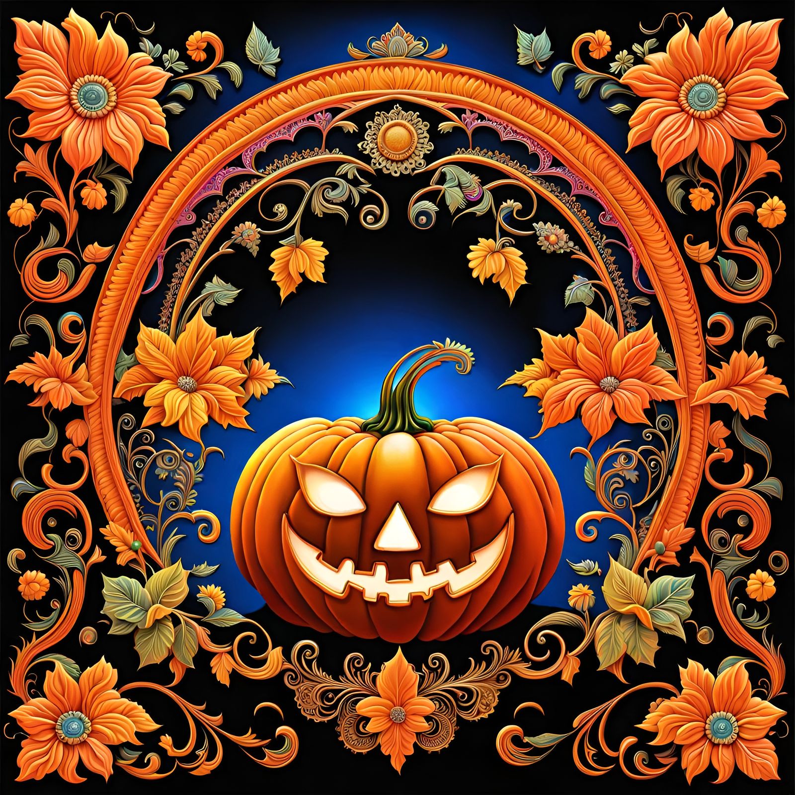 Decorative Carved Pumpkin