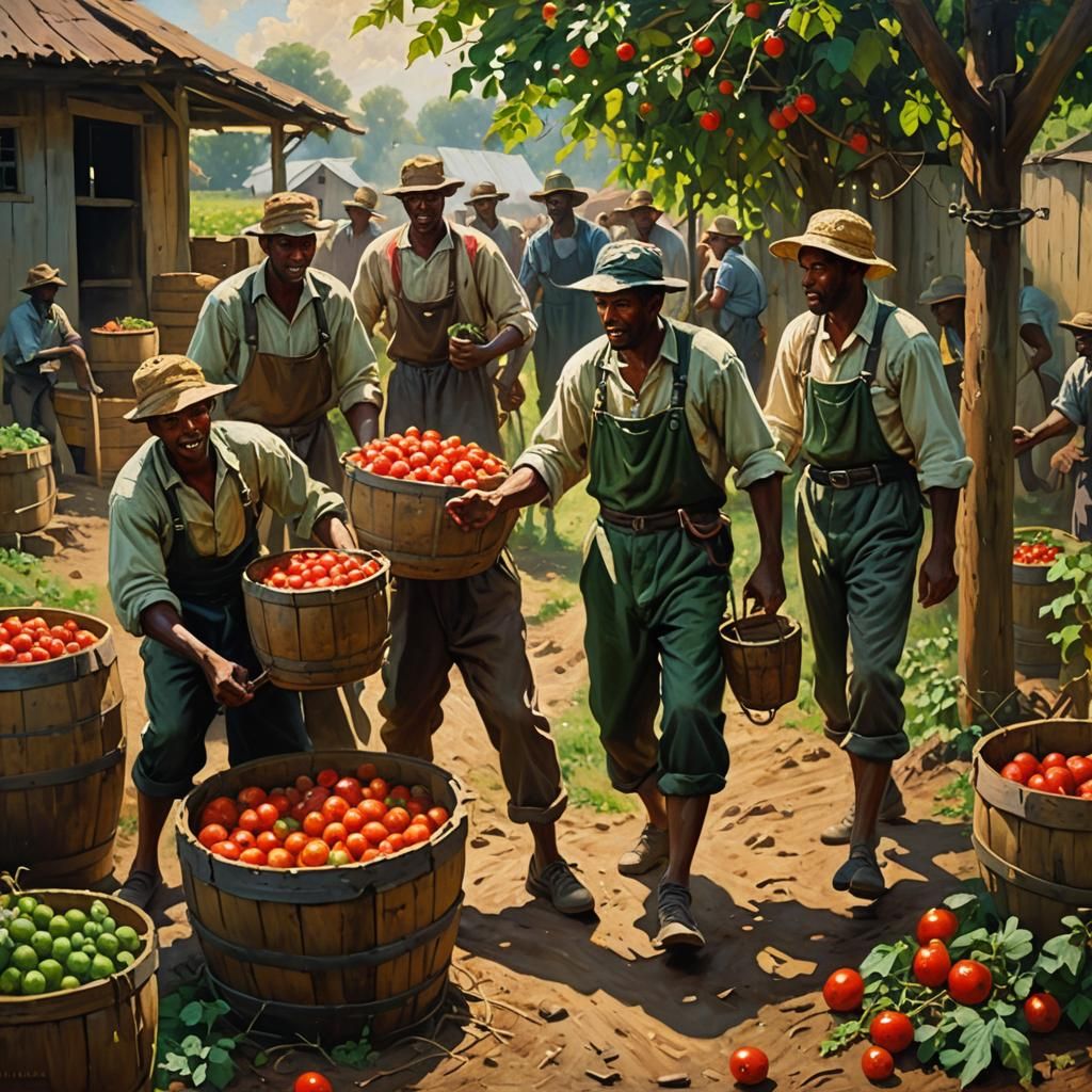 Hopeful Harvest: An Impressionist Oil Painting of Freedom