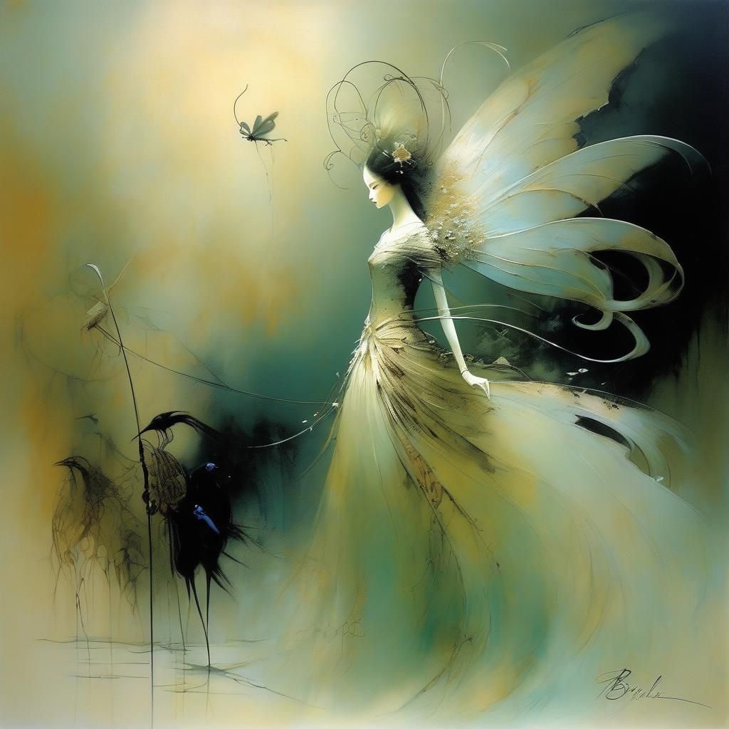 Ethereal Portrait in Symbolist Style