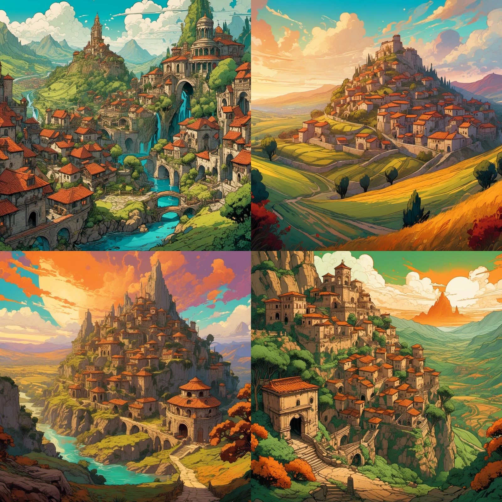 Ancient Greco-Roman Fantasy City Illustration