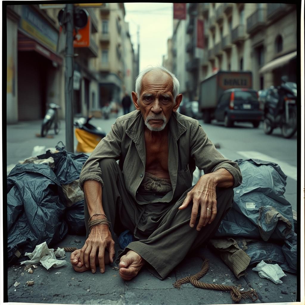 Desolate Man in Cinematic Gritty Realism