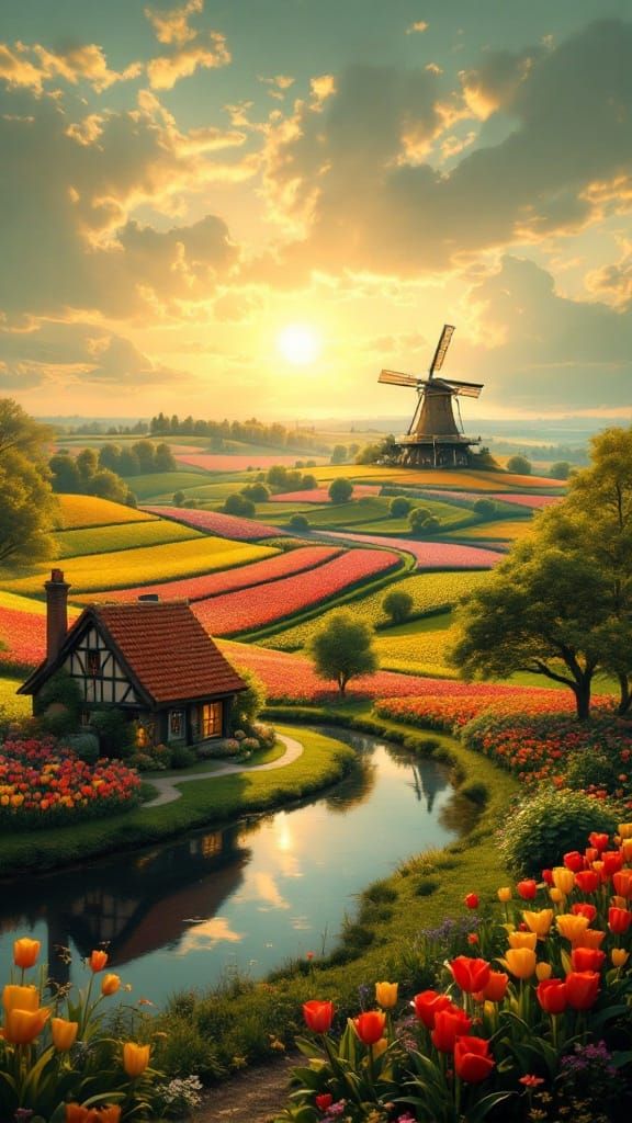 Bucolic Dutch Dreamscape with Surreal Twist