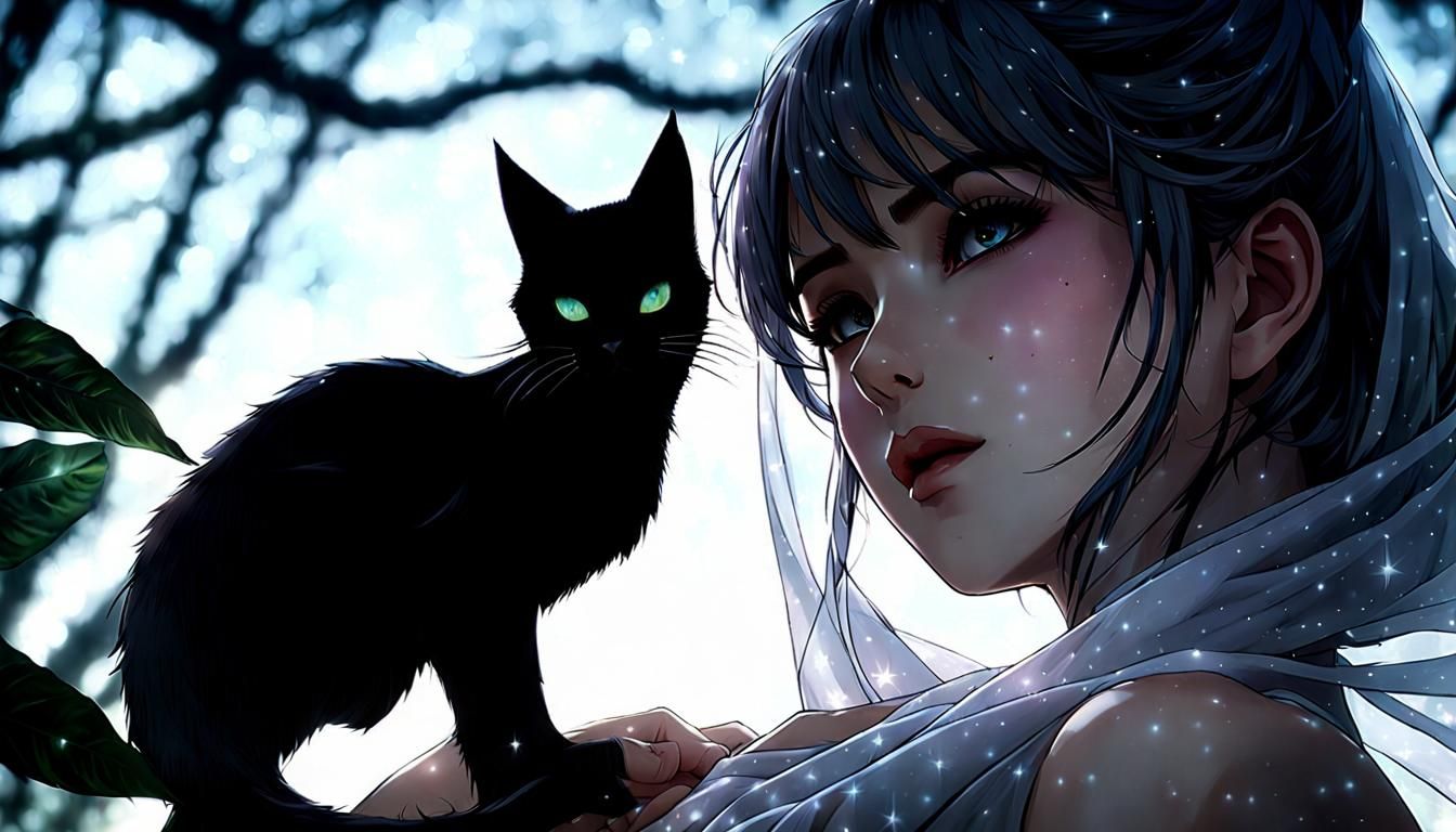 Moonlight Dancer Overlooking Infinity in Anime Style