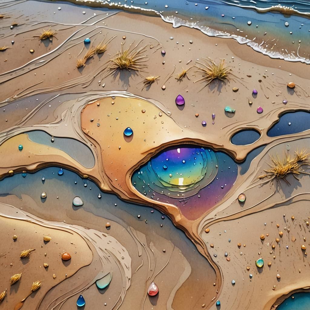 Colorful Dessert Landscape in Impressionist Style