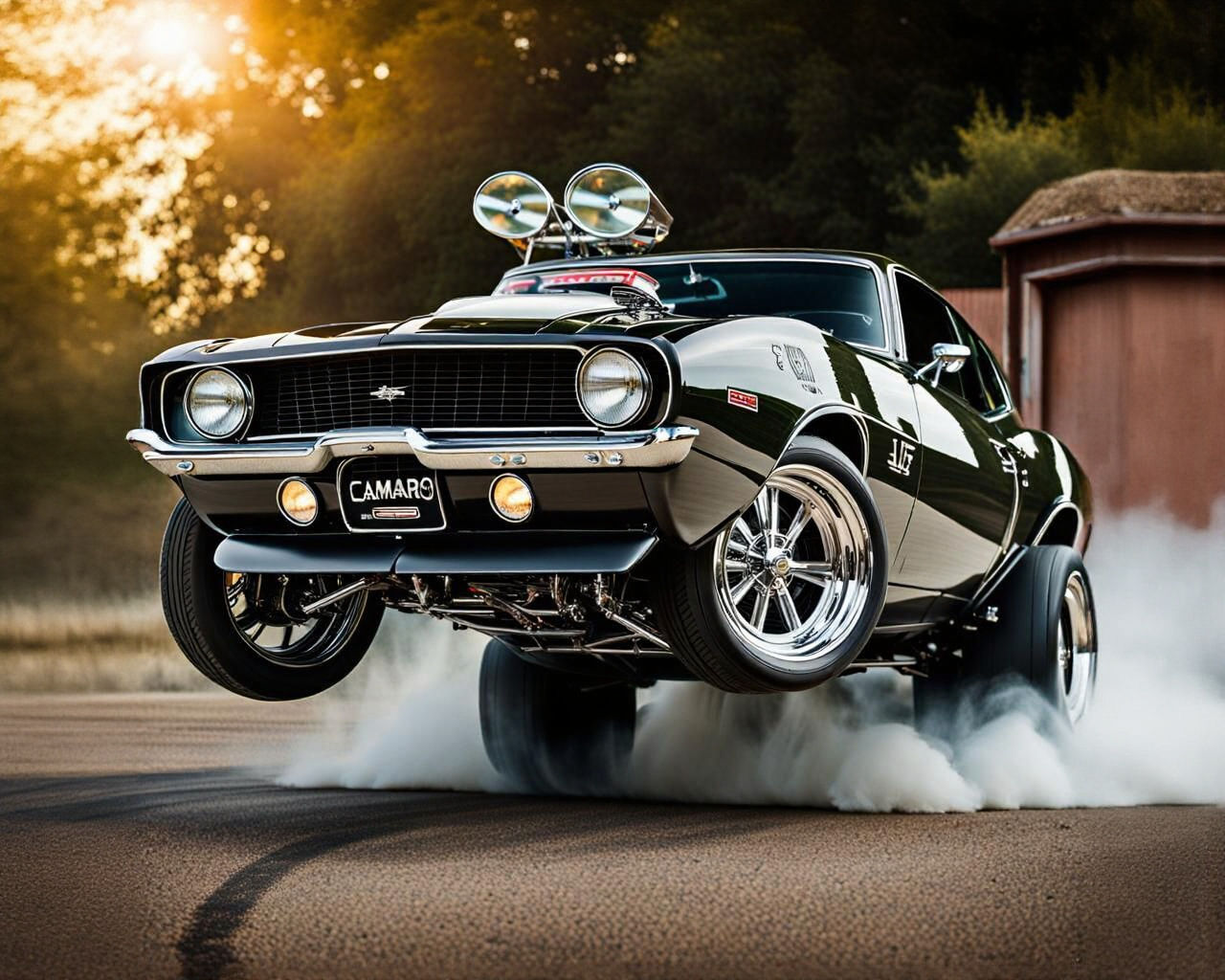 1969 Camaro Wheelie in Cinematic Photo