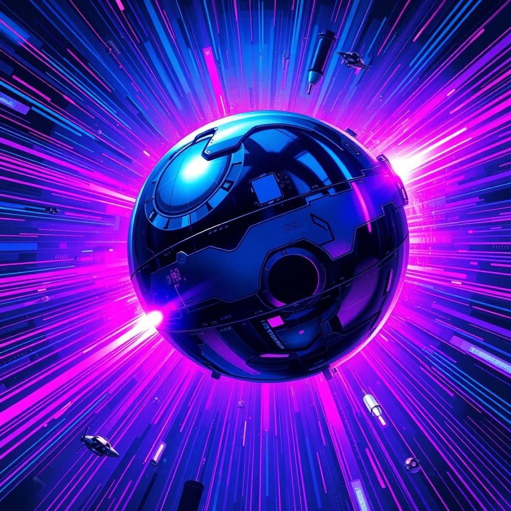Futuristic Metallic Sphere in Motion