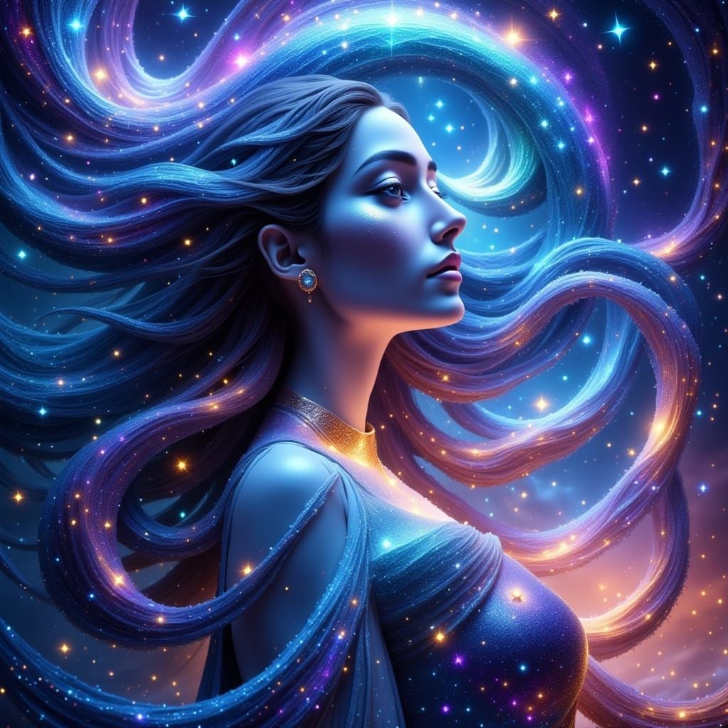 Cosmic Banshee in Galaxy with Aurora