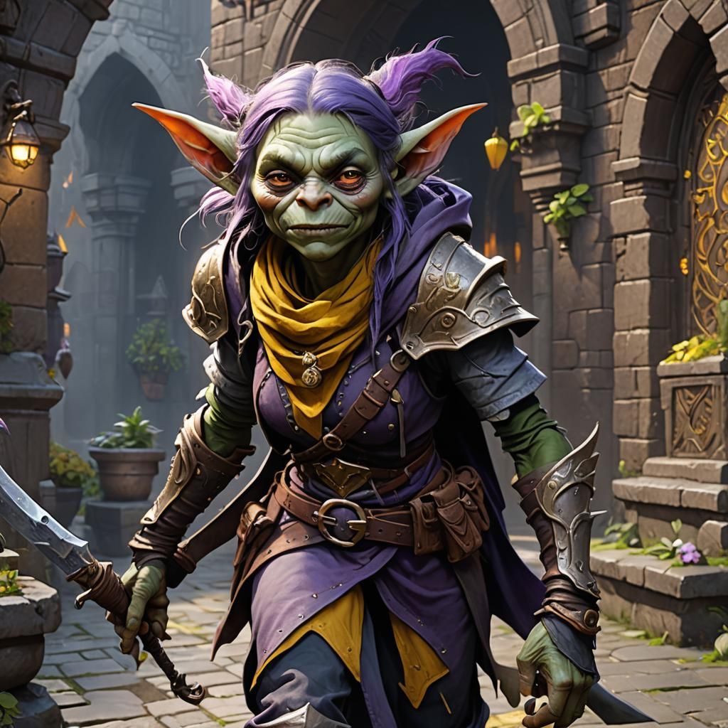 Detailed Goblin Thief Concept Art in Dark Fantasy Style