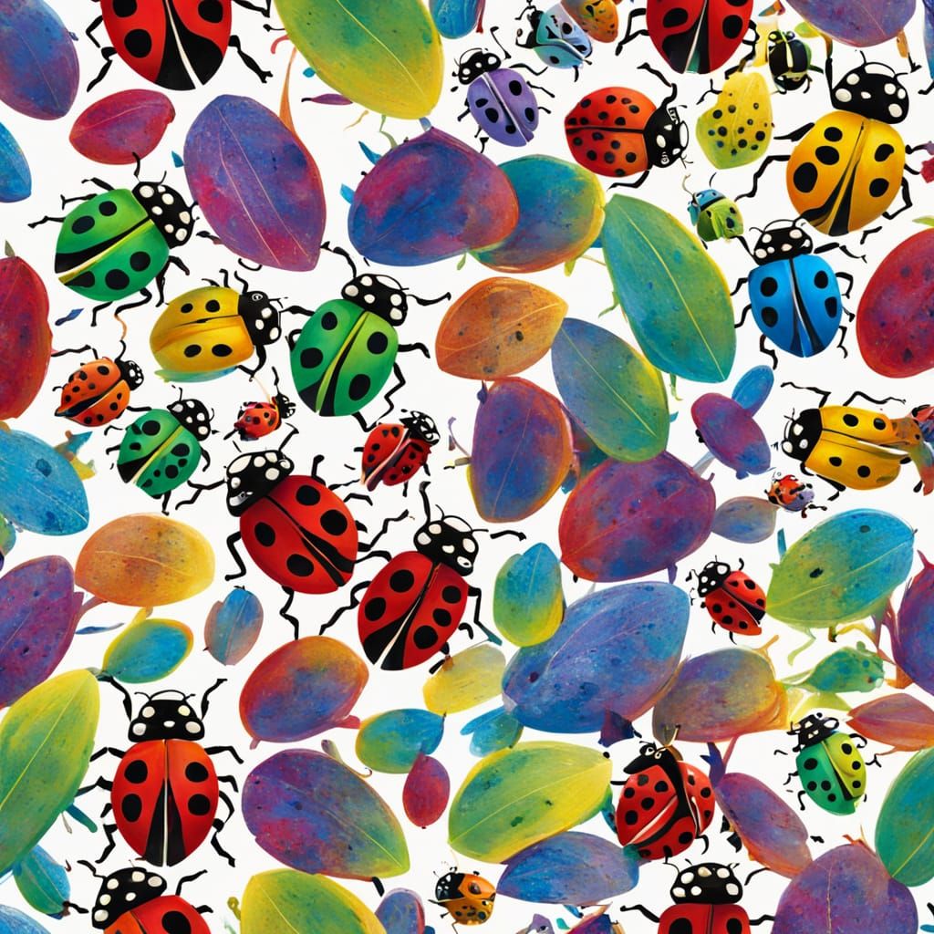 Vibrant Ladybug in Rainbow Hues