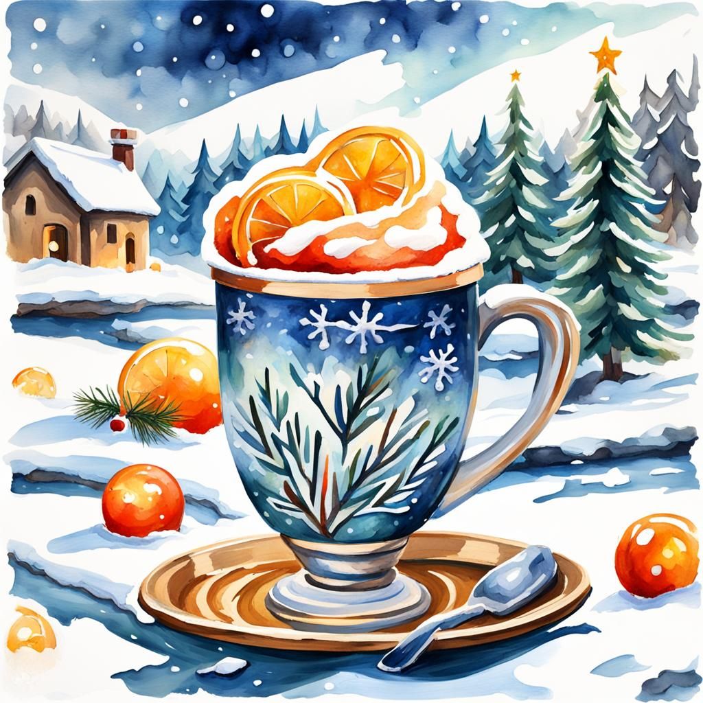 Cozy Winter Christmas Comfort Logo and Sticker Art