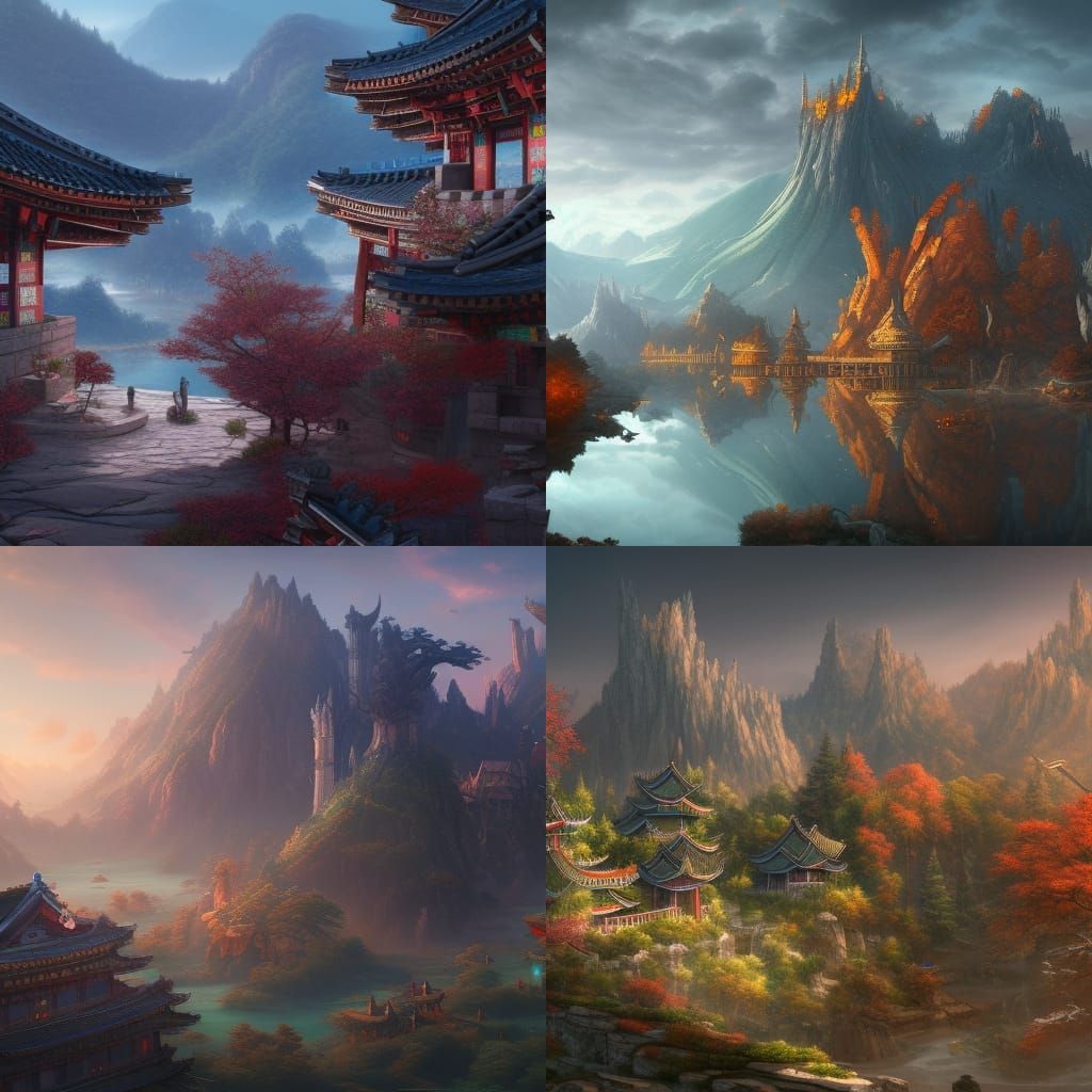 Fantastical South Korea Concept Art in Deep Color