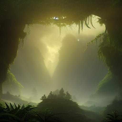 Peaceful Cloud Forest Fantasy Concept Art