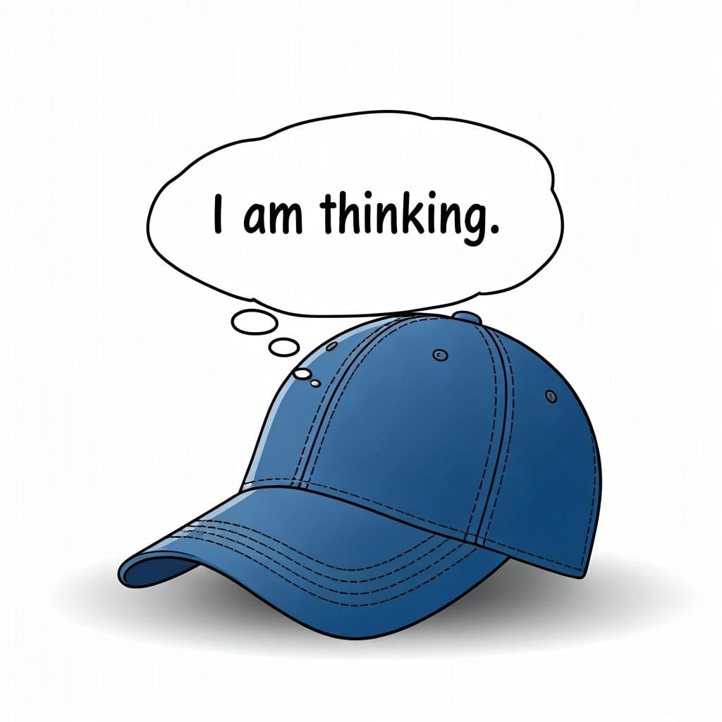 Conceptual Cap with Thinking Speech Bubble