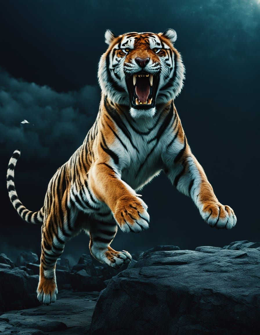 Tiger Leaping with Pride: Cinematic Movie Poster
