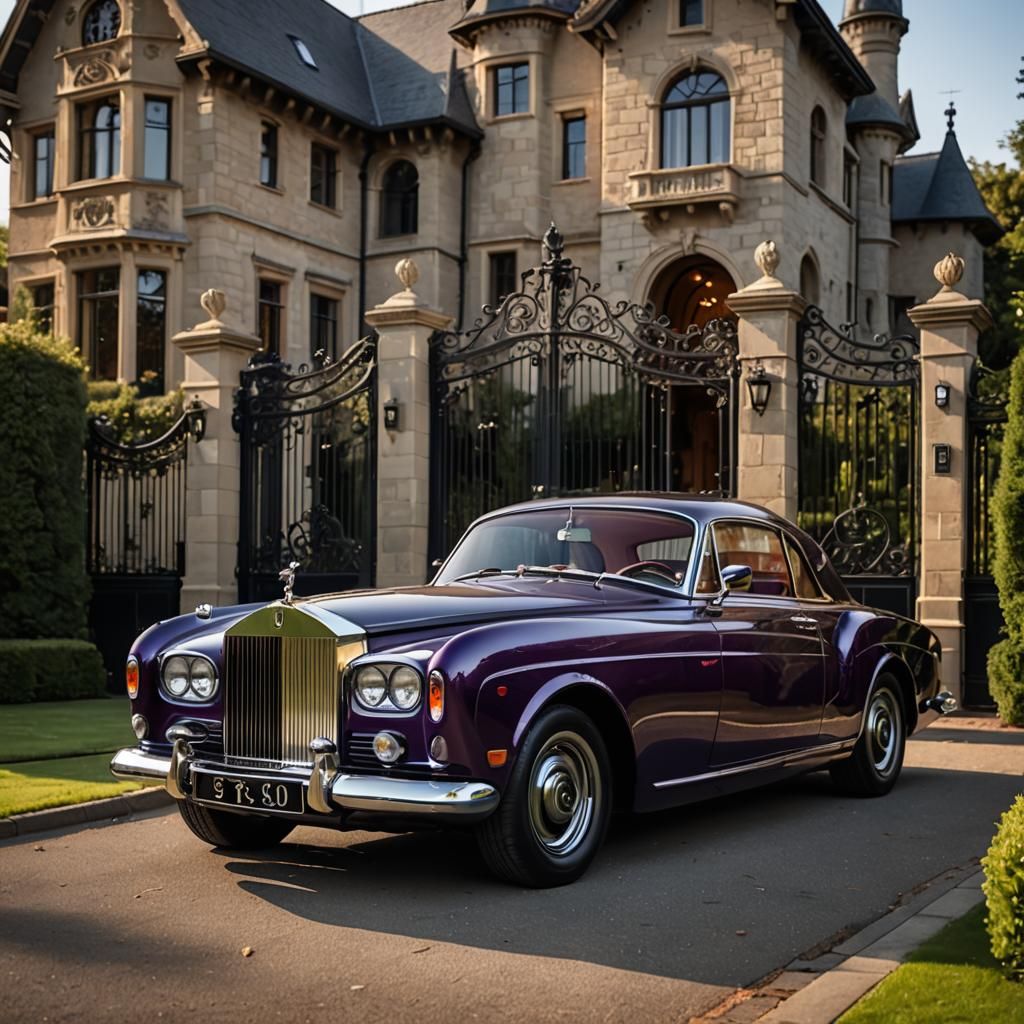 Futuristic Rolls Royce Corniche Coupe at Golden Hour