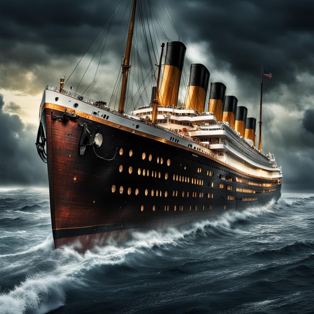 Hyperrealistic Titanic Render: Cinematic and Detailed