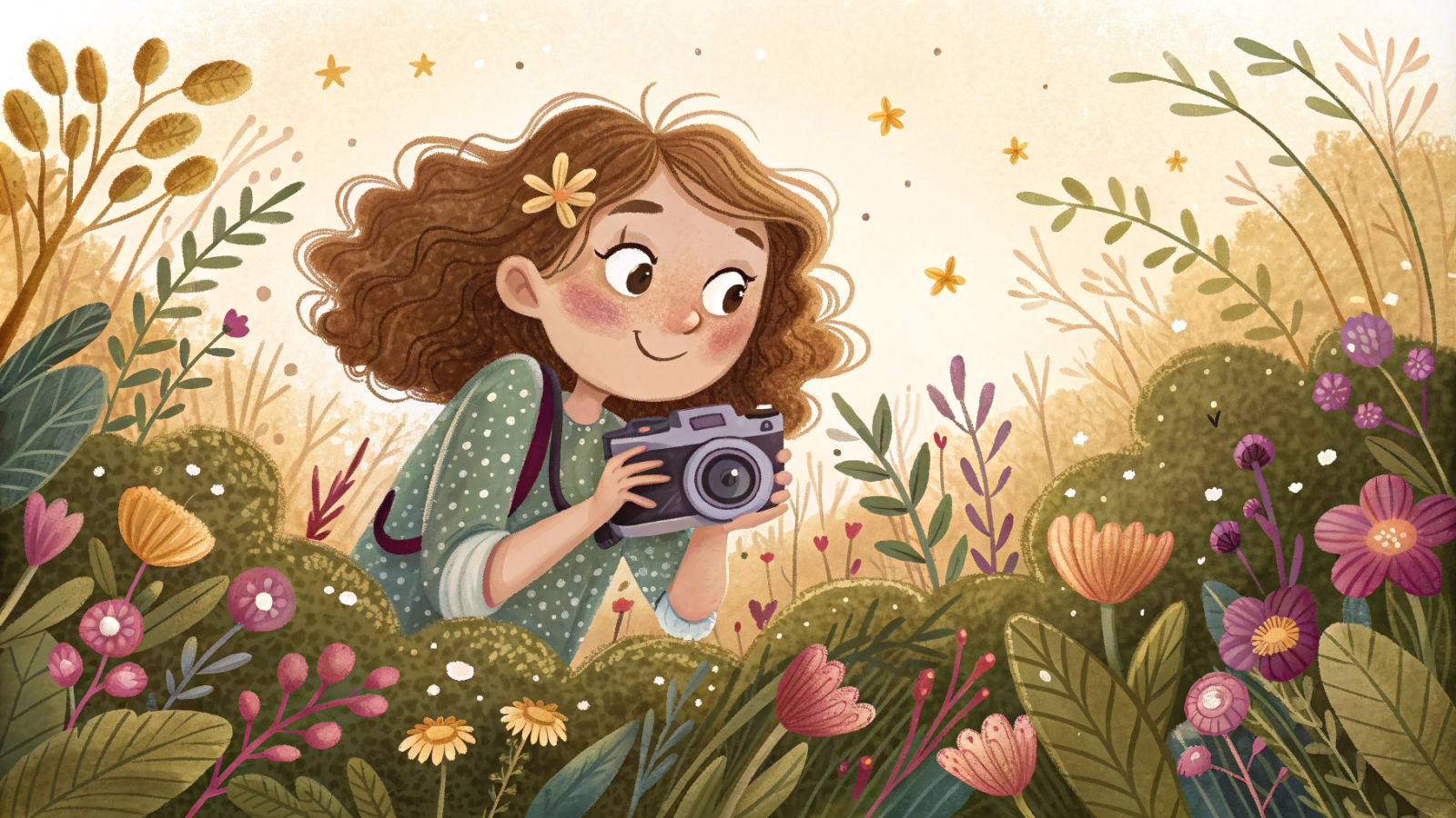 Whimsical Children's Photographer Logo with Floral Design