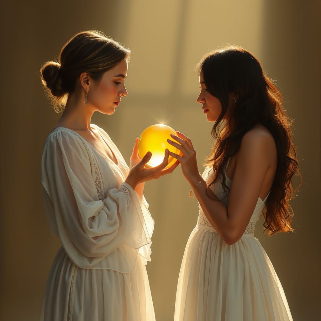 Angel in Golden Light Integrates Marble