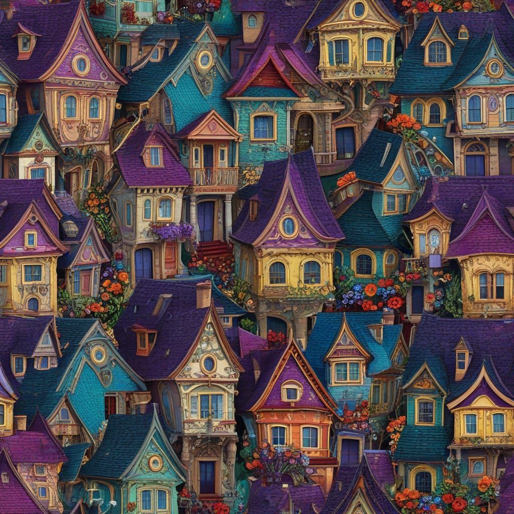 Surreal Neo-Classical Houses in Vibrant Colors