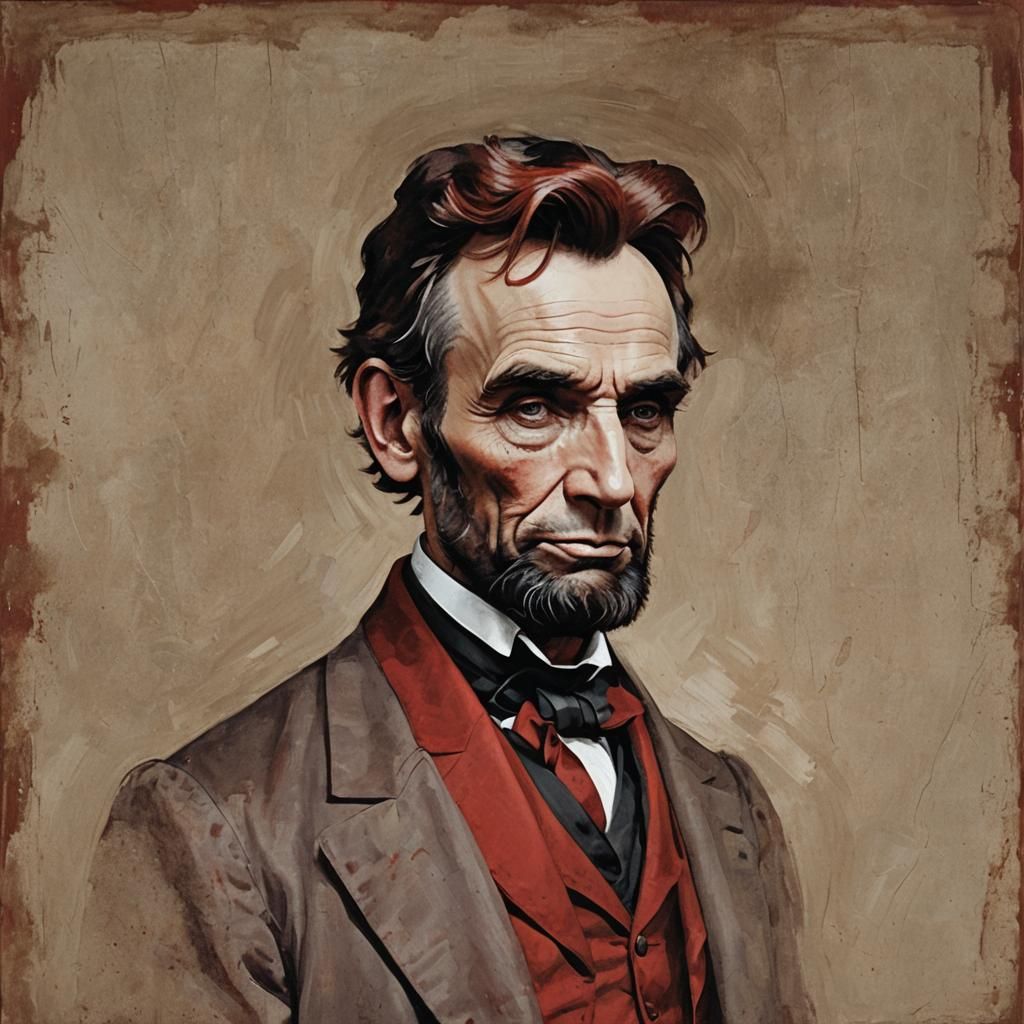 Modern Portrait: Abraham Lincoln in Red