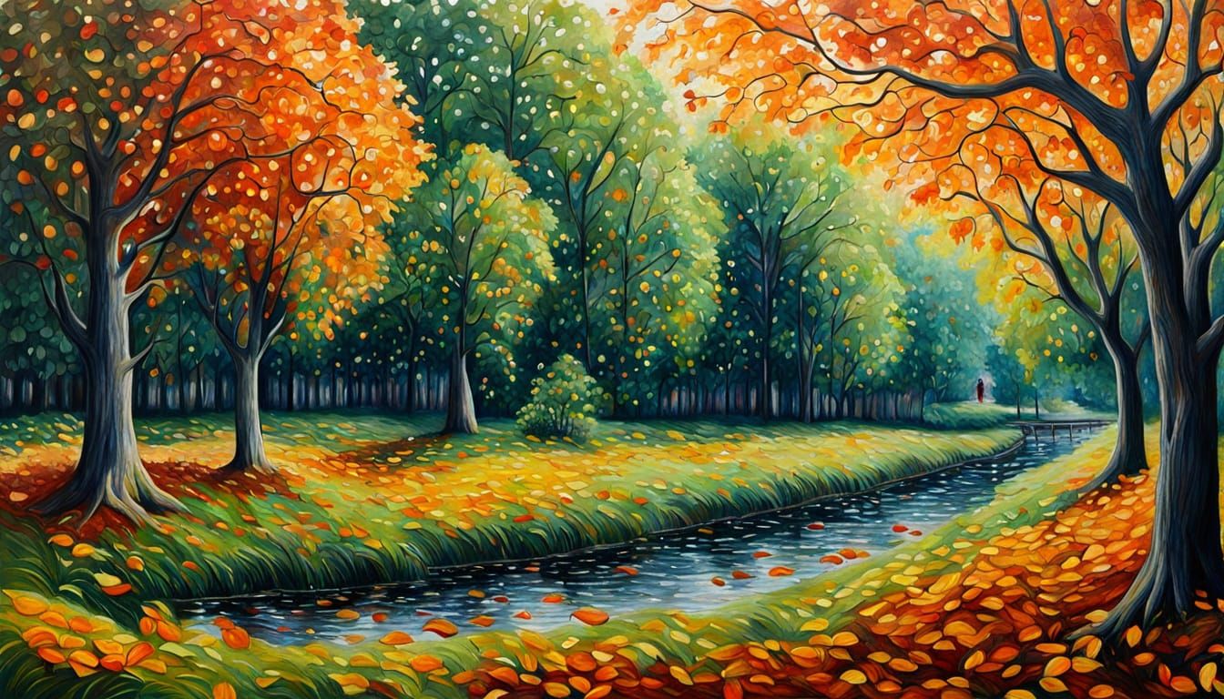 First Day of Autumn: Impasto Oil Painting