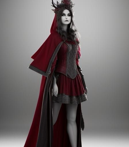 Little Red Riding Hood and Wolf: Detailed Pencil Sketch