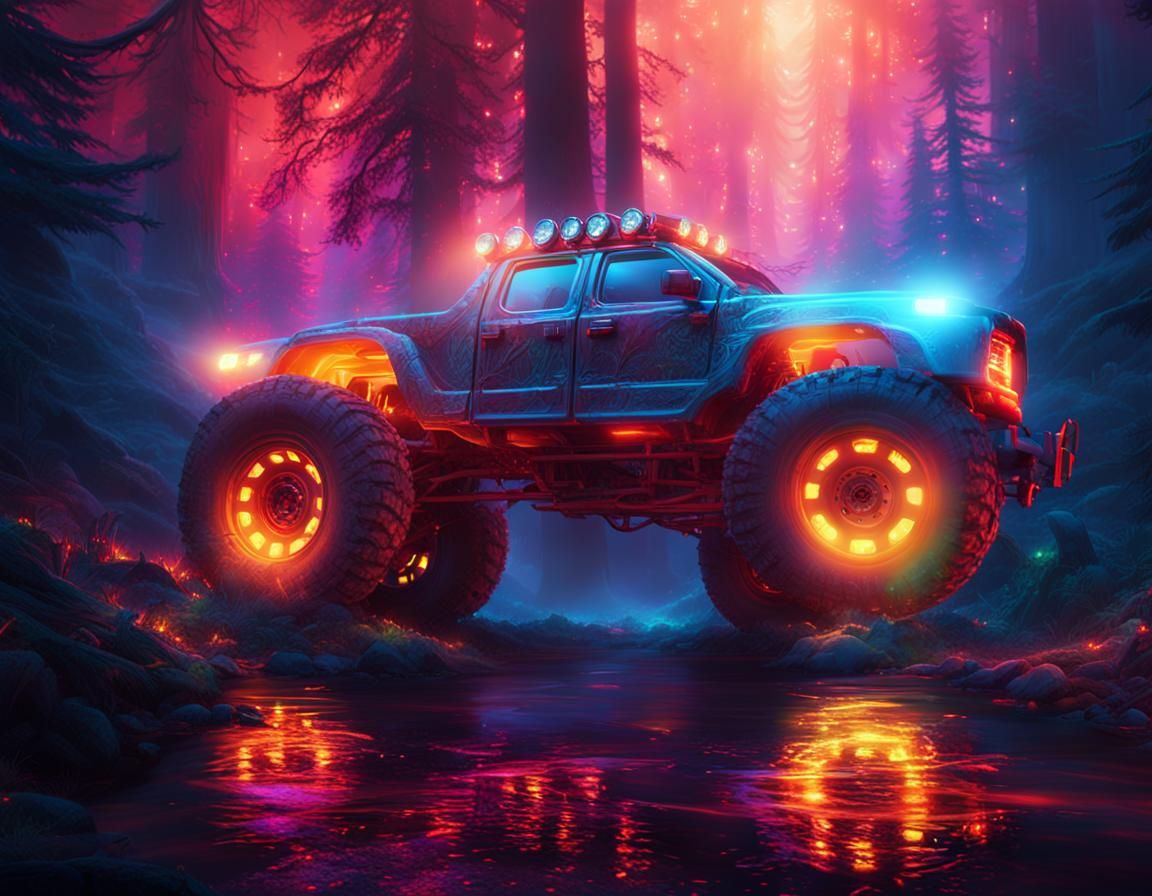 Offroad Truck Races Through Mystical Forest