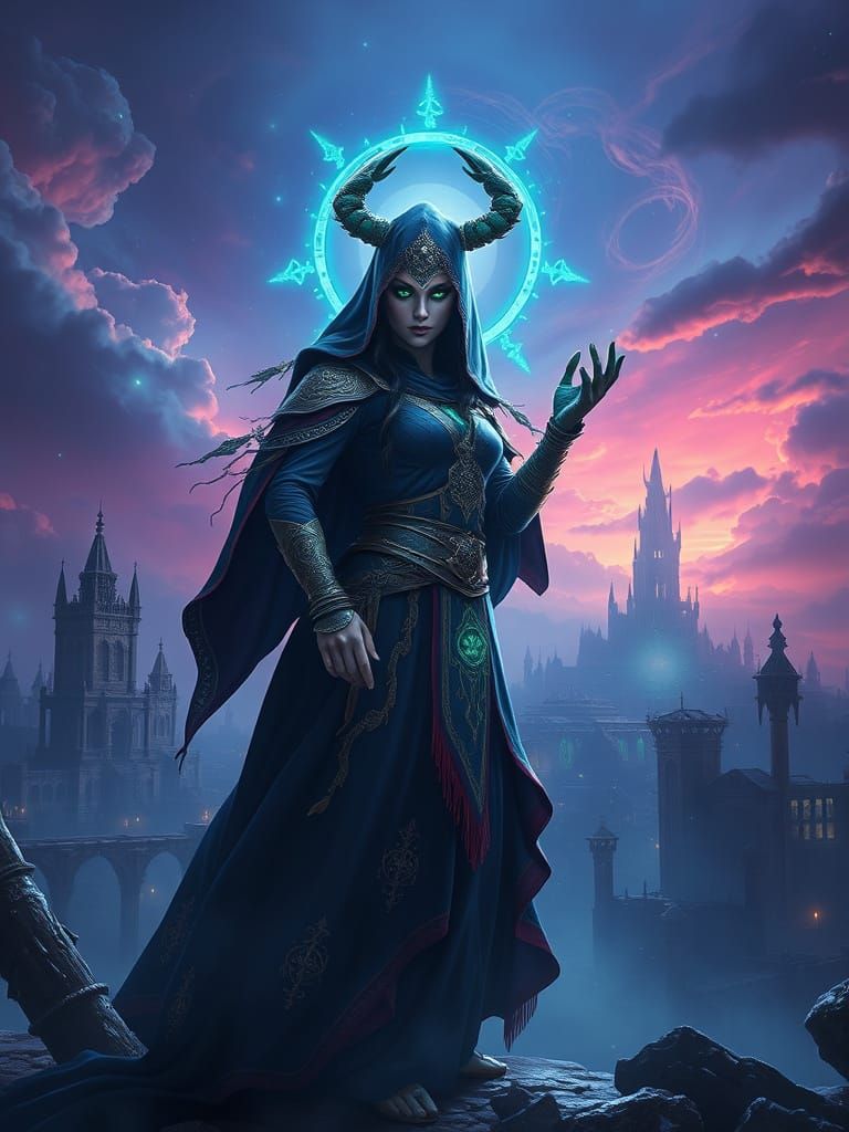 Mystical Scorpio Warrior Queen in Dreamlike Atmosphere