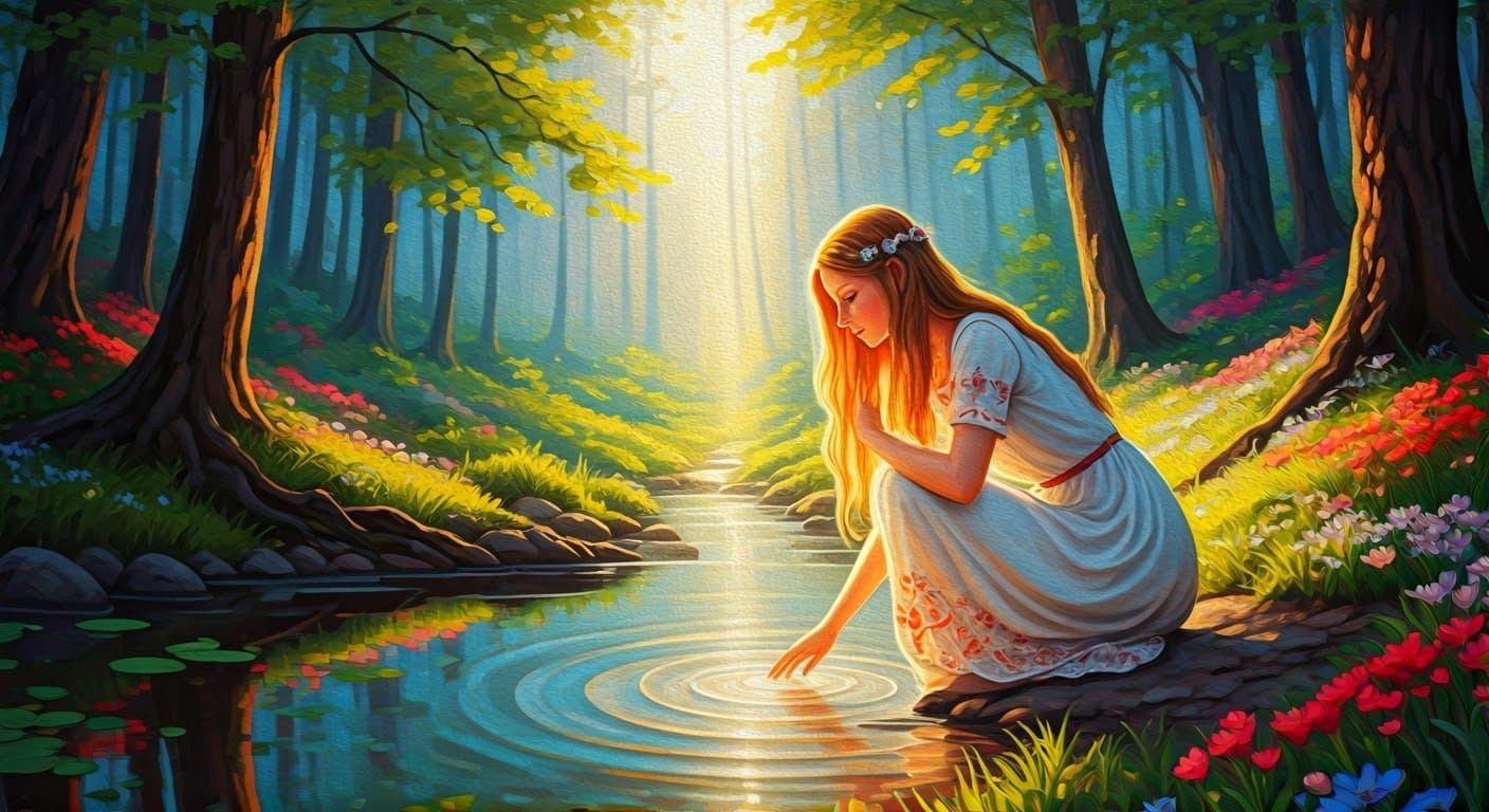 Spring Awakening in Vibrant Acrylic Style