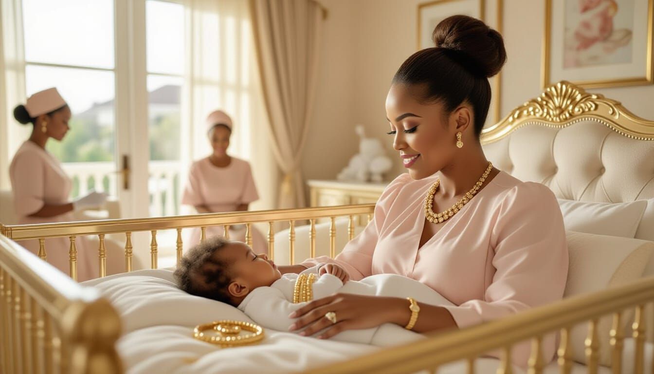 Luxurious Abuja Nursery with Baby and Mother, Inspired by Wi...