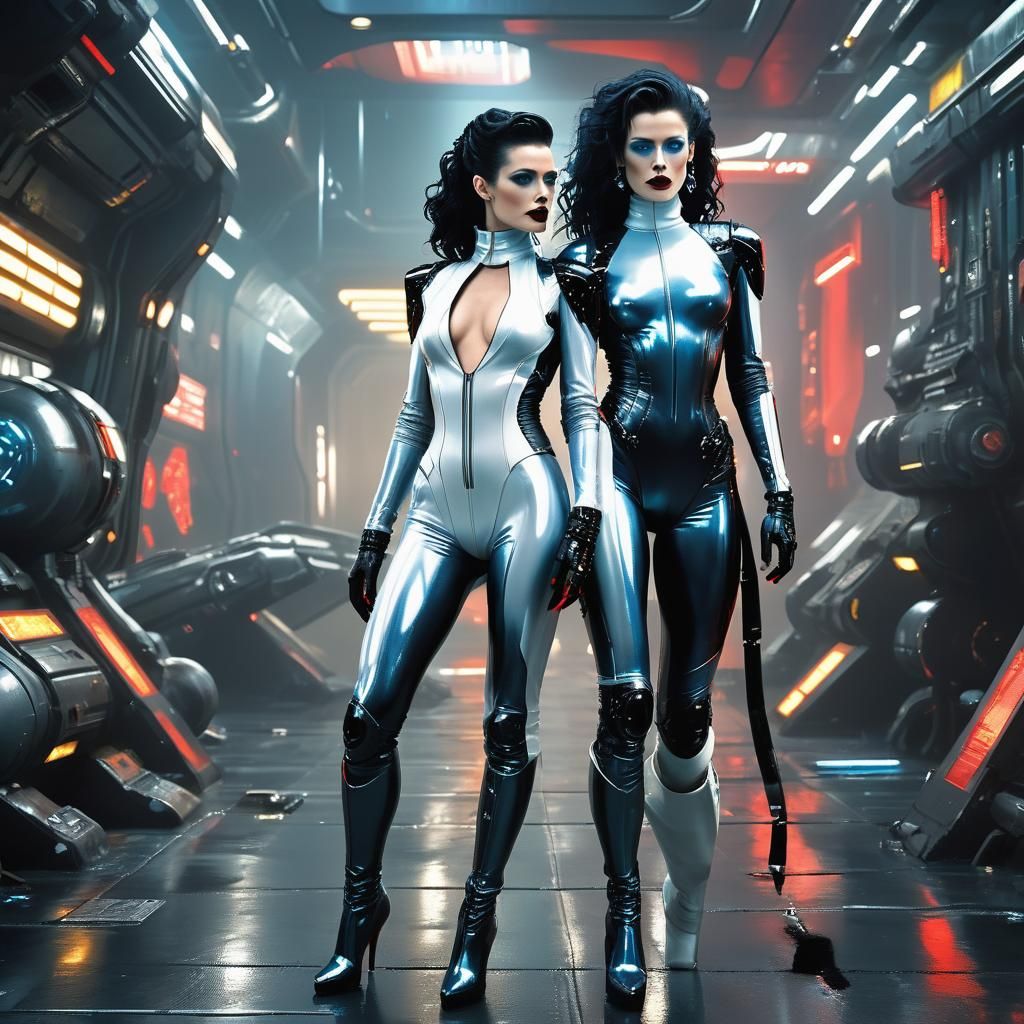 Cosmic Beauty in Cyberpunk Style Outer Space