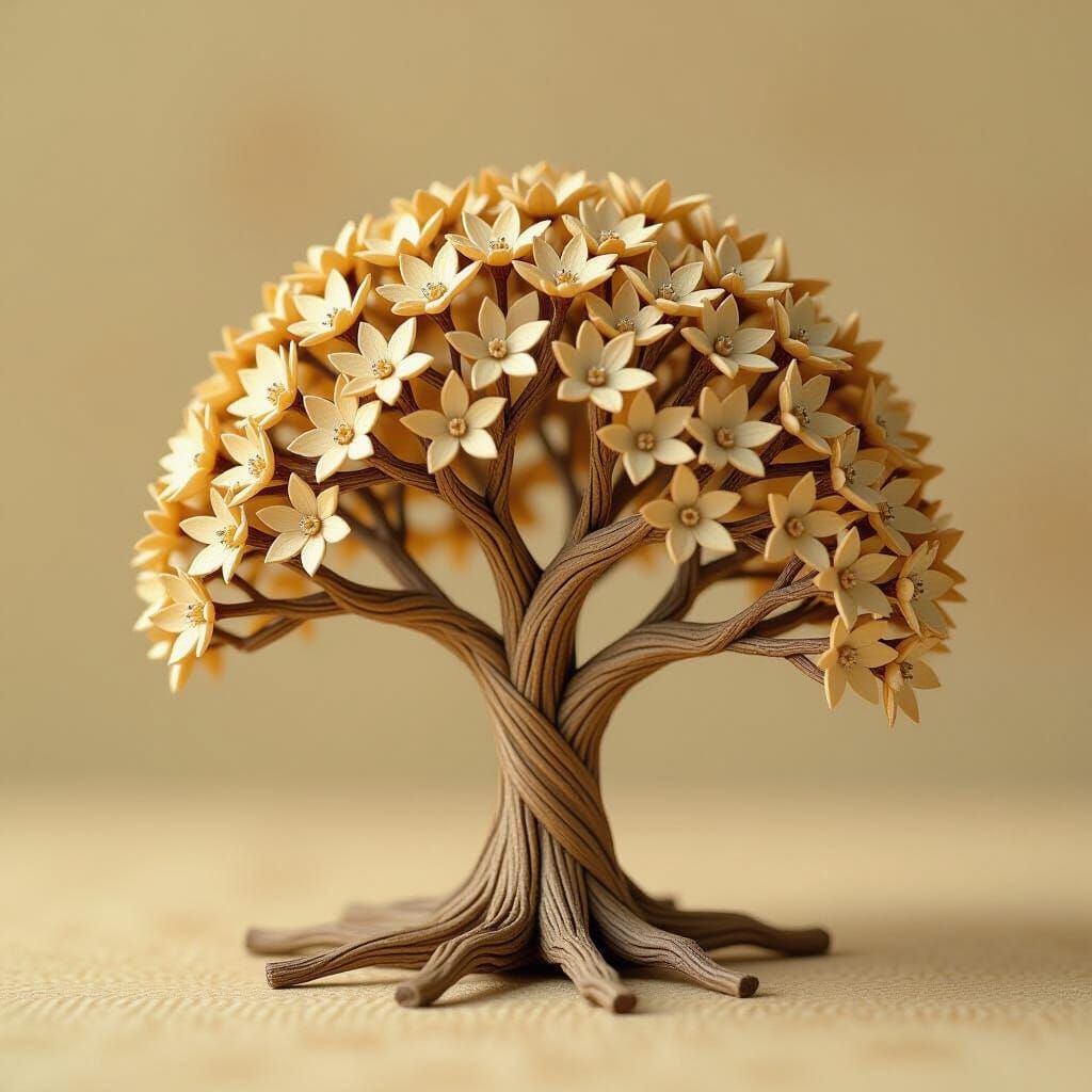 Whimsical Wooden Tree Inspired by Miyazaki