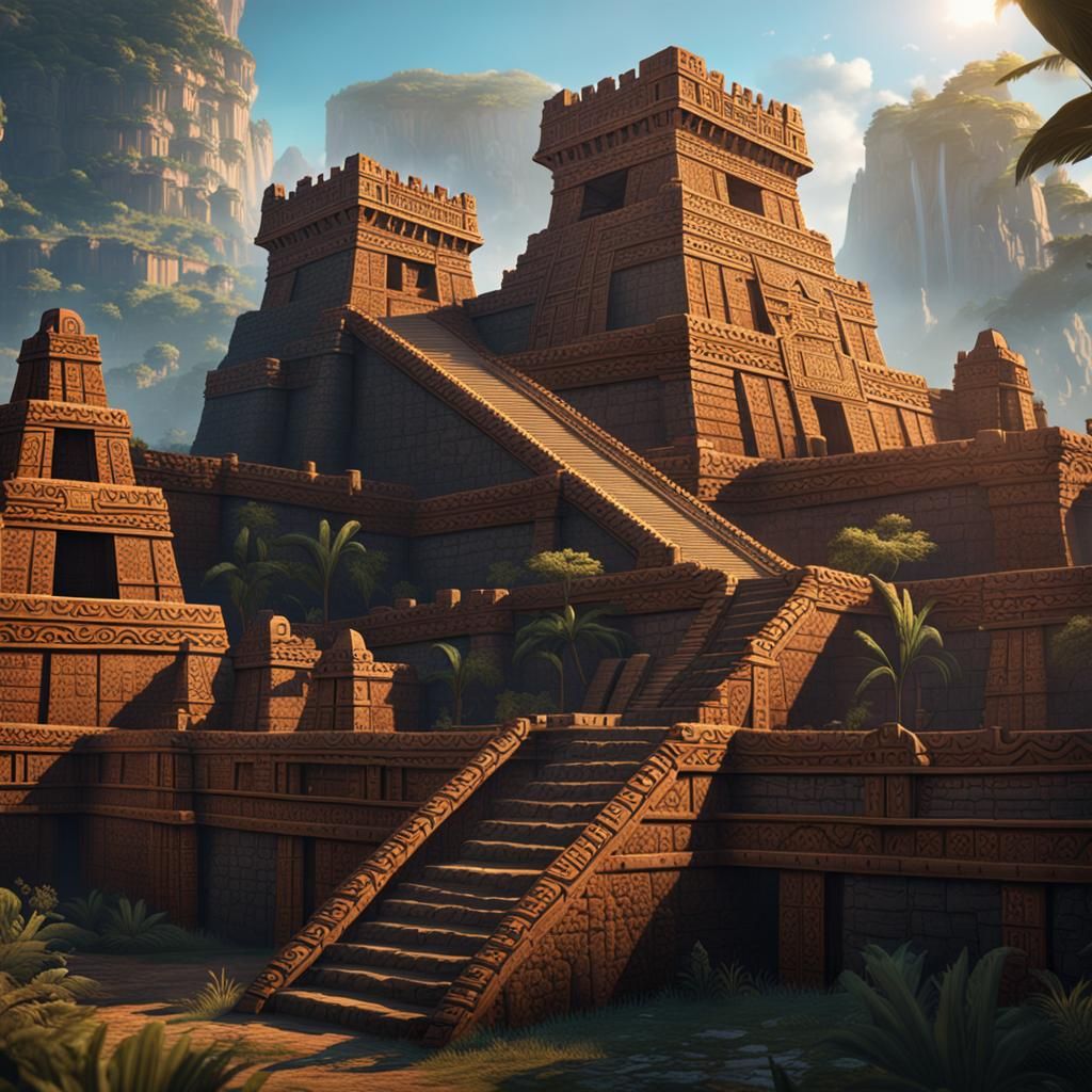 Aztec Fortress in Enlightenment Age: Detailed Matte Painting