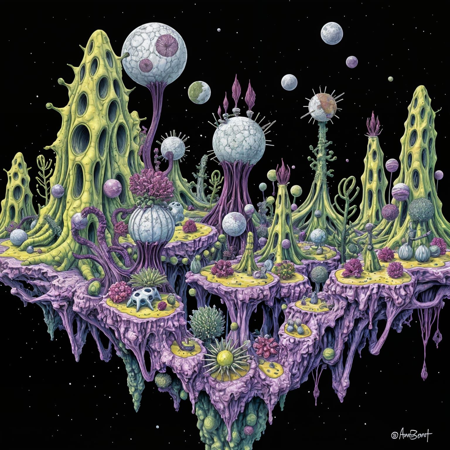 Overgrown stalagmites asteroid