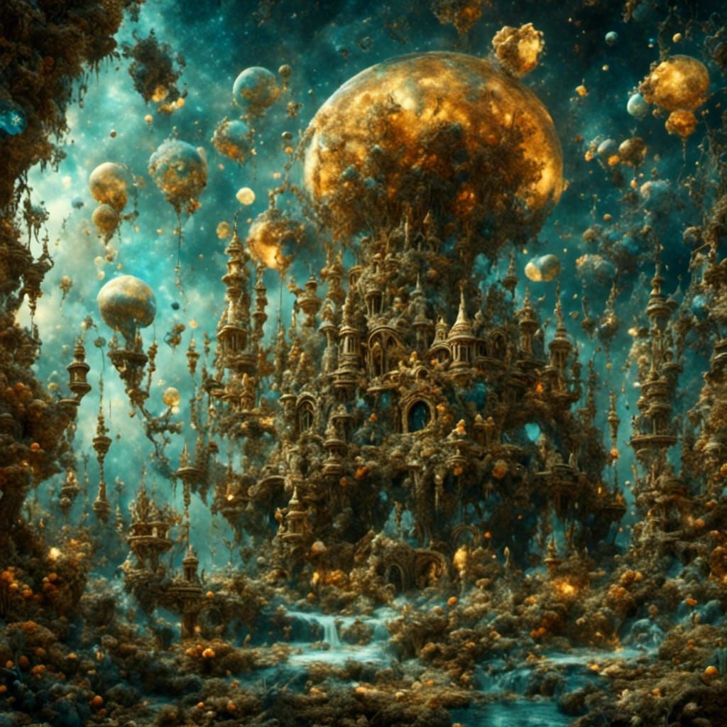 Surreal Chimeric Creature in Abstract 3D Fractal