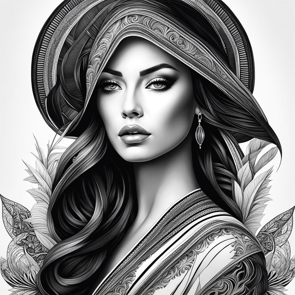 Striking Minimalist Line Art Portrait of a Woman