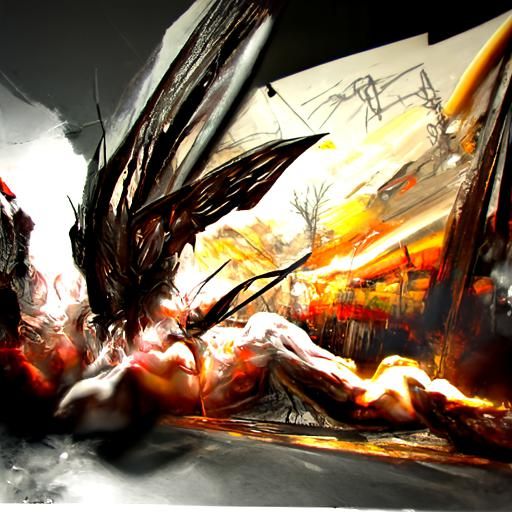 Hyperrealistic Winged Demon Concept Art in 8K