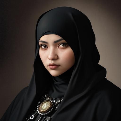 Niqabi Woman Portrait in Rembrandt Lighting