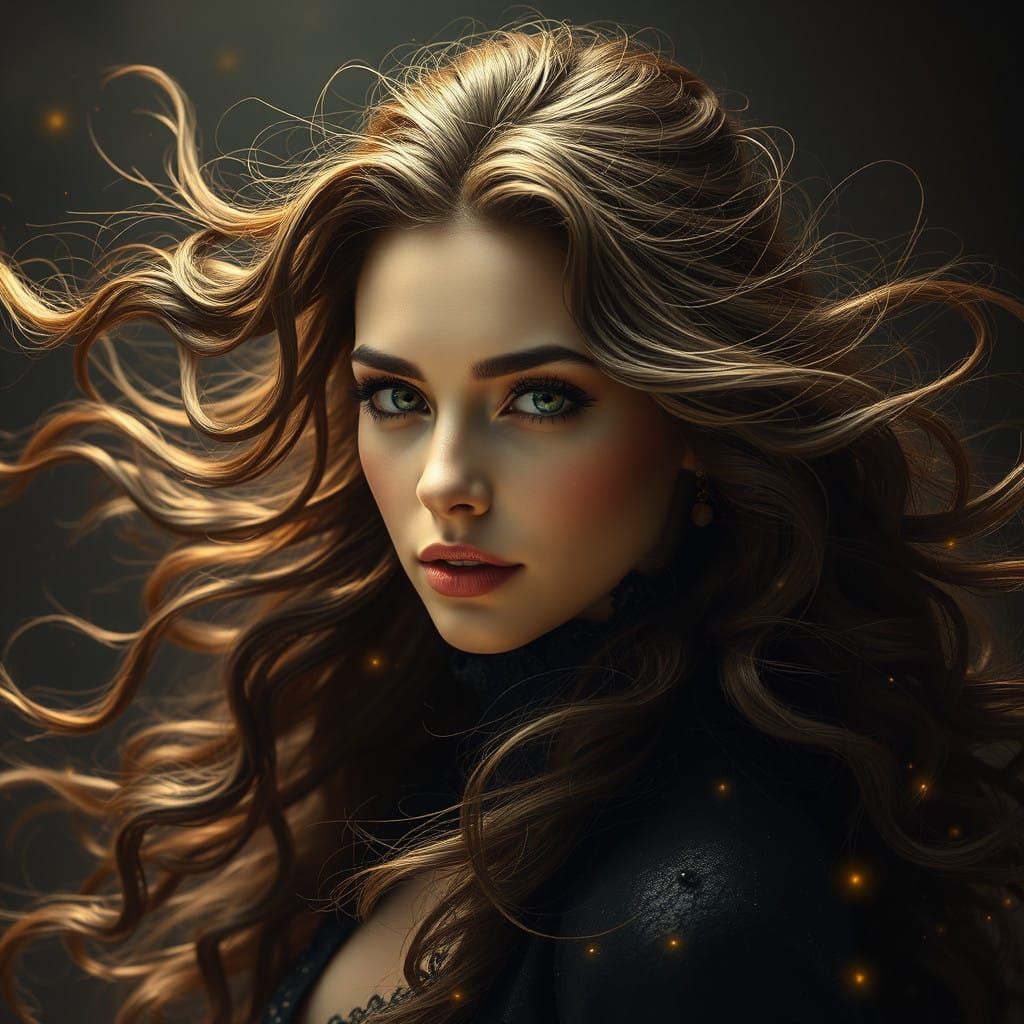 Elegant Woman in Golden Glory