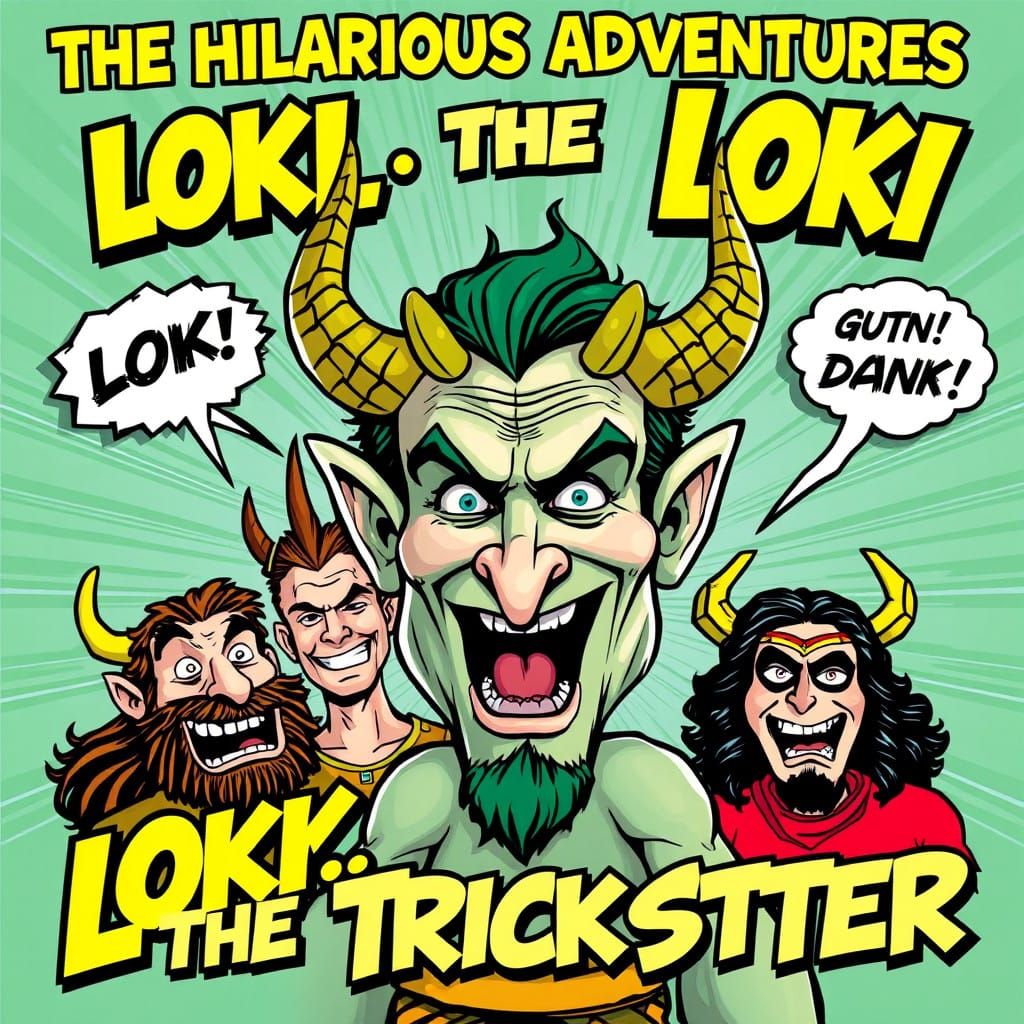 Humorous Comic Book Cover Art in Vibrant Colors