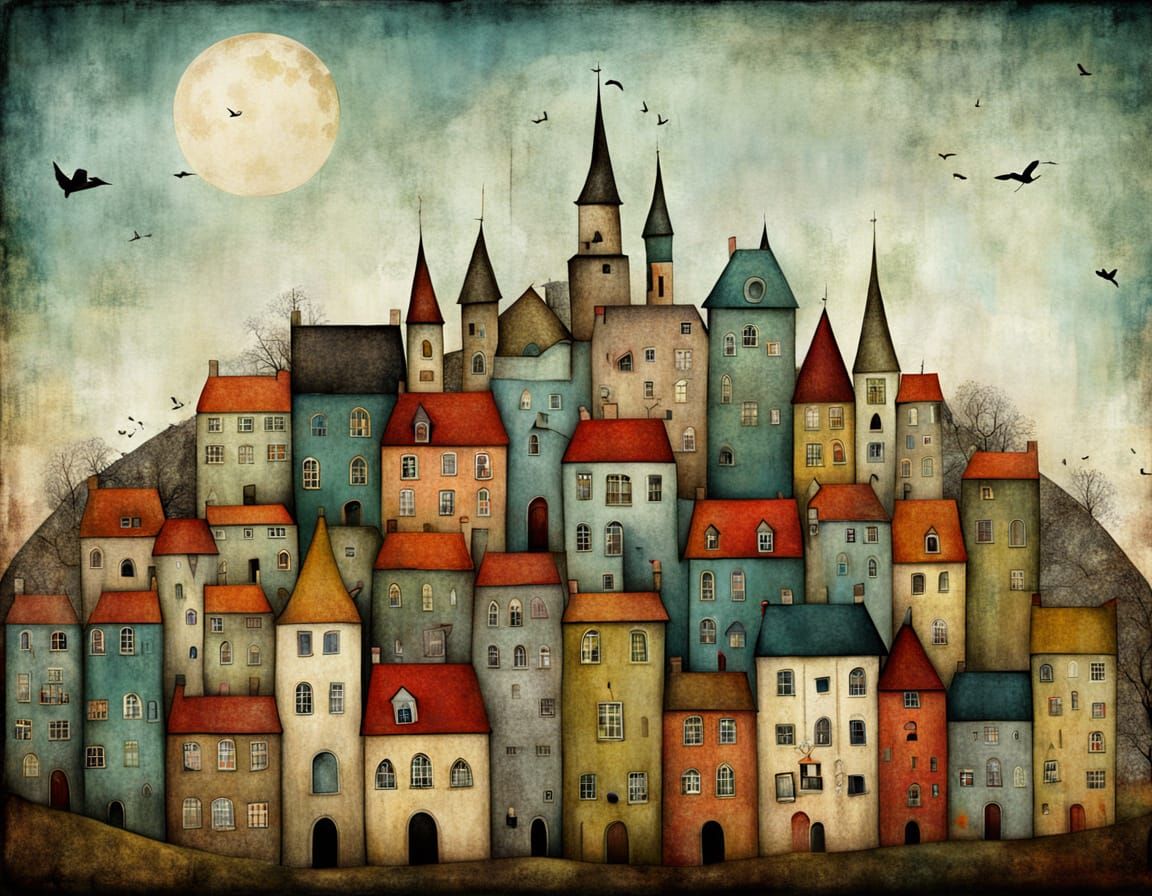 Little Townscape in Vibrant Colors